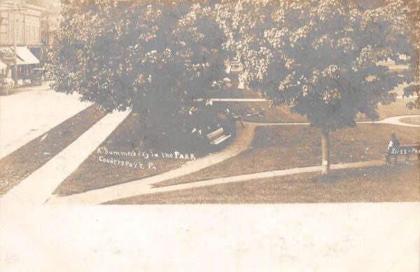Coudersport Pennsylvania Summers Day in the Park Real Photo Postcard AA99884