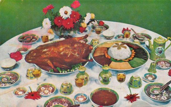 Kowloon Hong Kong Princess Garden Restaurant Dinner Food Postcard AA99887