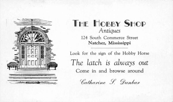 Natchez Mississippi The Hobby Shop Antiques Vintage Postcard AA99891