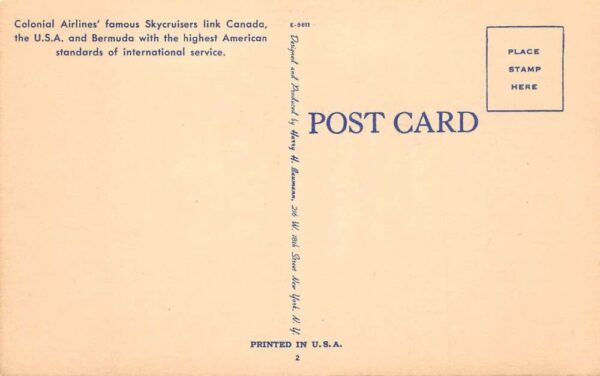 Colonial Airlines Canada Royal Mounted Police and Airplane Postcard AA99895 - Image 2