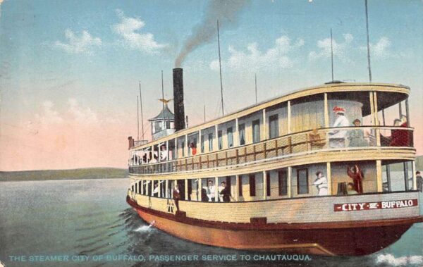 Chautauqua New York Steamer City of Buffalo Vintage Postcard AA99903