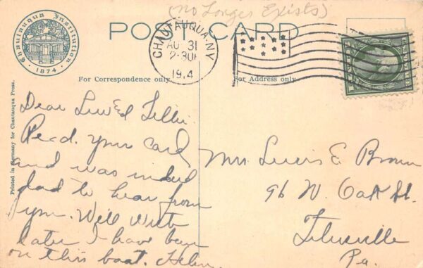 Chautauqua New York Steamer City of Buffalo Vintage Postcard AA99903 - Image 2