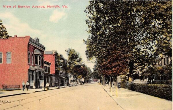 Norfolk Virginia Berkley Avenue Street Scene Vintage Postcard AA99911