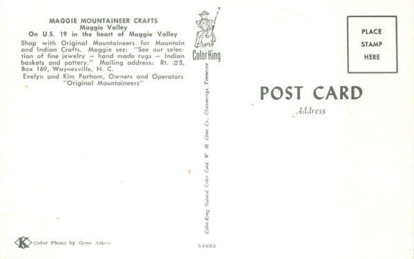 Waynesville North Carolina Maggie Mountaineer Crafts Coke Sign Postcard AA99913 - Image 2