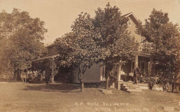 Middle Lancaster Pennsylvania AB Metz Residence Real Photo Postcard AA99920