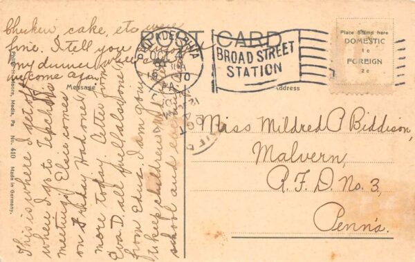 Lansdowne Pennsylvania Phila Garrettford Railway Trolley Station PC AA100114 - Image 2