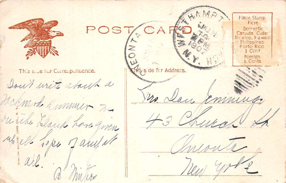 Westhampton Long Island New York Train Station Depot Vintage Postcard AA100116 - Image 2