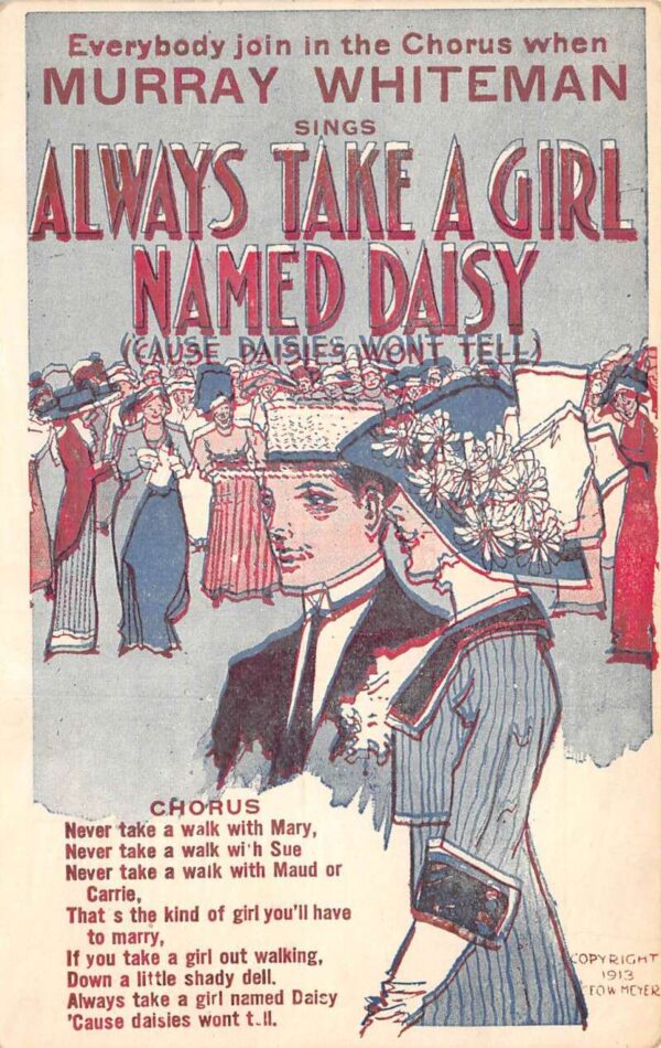 Murray Whiteman Singer Always Take a Girl Named Daisy Song Music PC AA100127