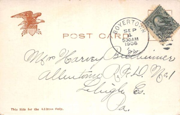 Boyerstown Pennsylvania South Reading Avenue Trolley Vintage Postcard AA100131 - Image 2