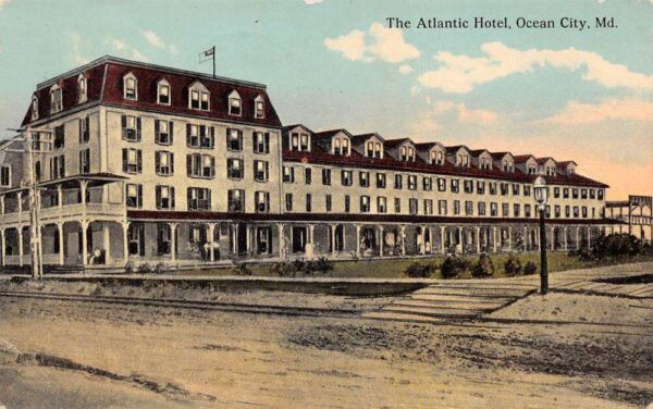 Ocean City Maryland Atlantic Hotel Vintage Postcard AA100134