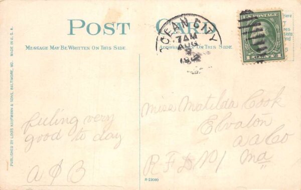 Ocean City Maryland Atlantic Hotel Vintage Postcard AA100134 - Image 2