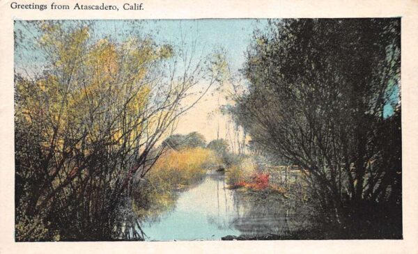 Atascadero California River Scenic View Greetings Vintage Postcard AA100152