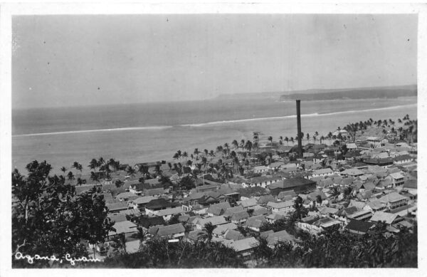 Agana Hagatna Guam Birds Eye View Real Photo Vintage Postcard AA100158