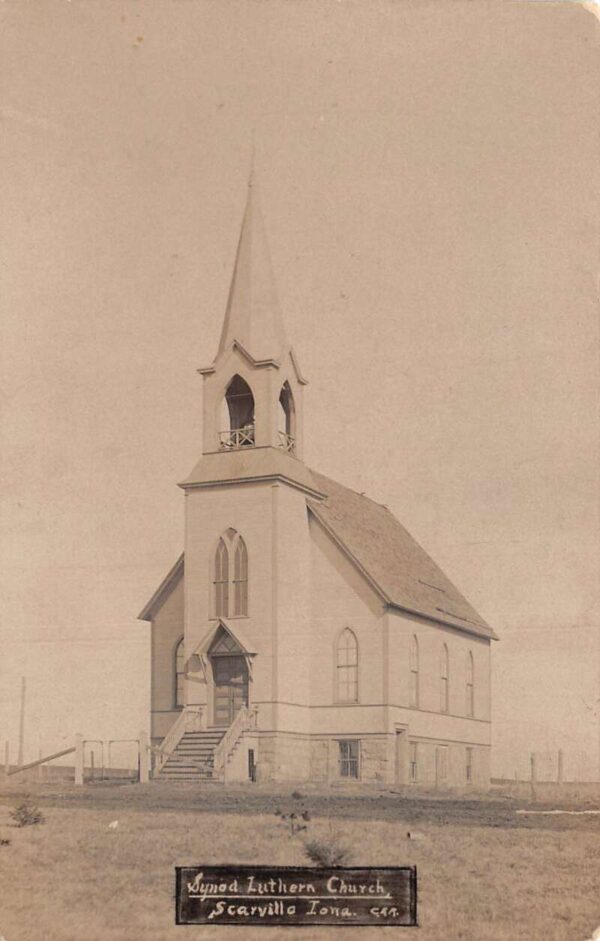 Scarville Iowa Lutheran Church Real Photo Vintage Postcard AA100168