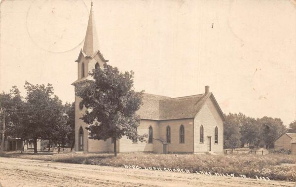 Lake Mills Iowa Norg Lutheran Church Real Photo Vintage Postcard AA100169