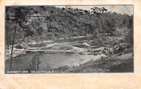 Colliersville New York Goodyears Dam Birds Eye View Vintage Postcard AA100176