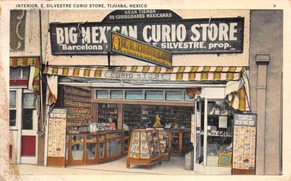 Tijuana Mexico Silvestre Curio Store Vintage Postcard AA100178