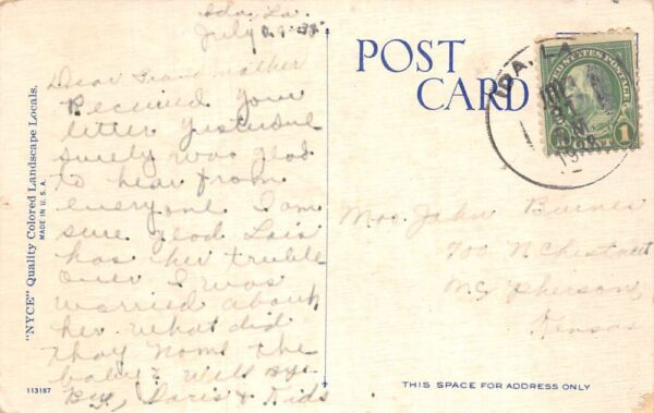 Ida Louisiana Greetings People along Road by Lake Vintage Postcard AA87321 - Image 2