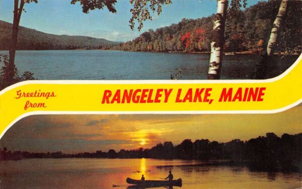 Rangeley Lake Maine Greetings Scenic View Vintage Postcard AA87323