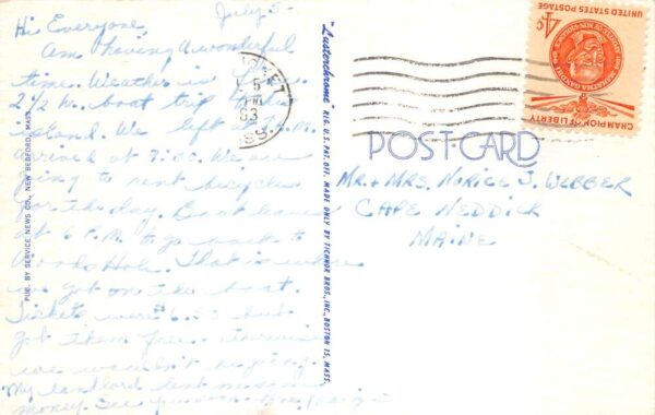 Nantucket Massachusetts Greetings Ships and Beach Scene Vintage Postcard AA87333 - Image 2