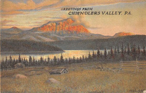 Chandlers Valley Pennsylvania Greetings Mountains Scenic View Postcard AA87350