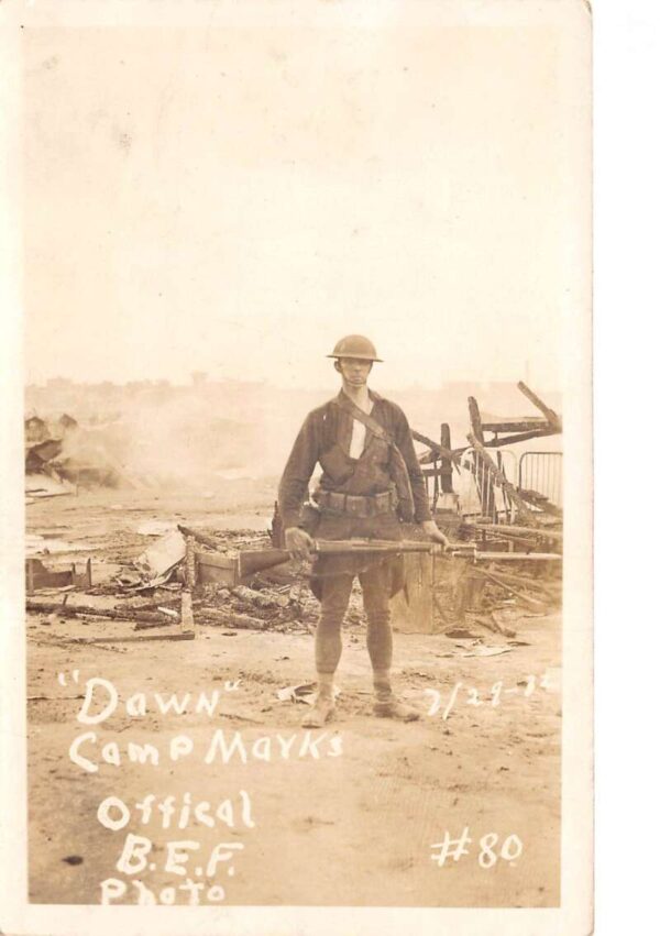 Washington DC Camp Marks BEF Army After Fire Real Photo Vintage Postcard AA87365