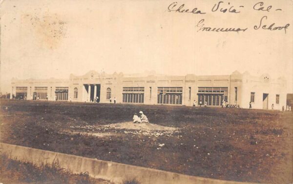 Chula Vista California Grammar School Real Photo Vintage Postcard AA87377