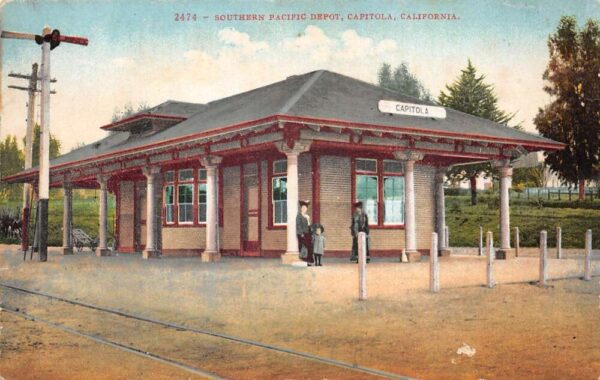 Capitola California Southern Pacific Depot Train Station Postcard AA87382