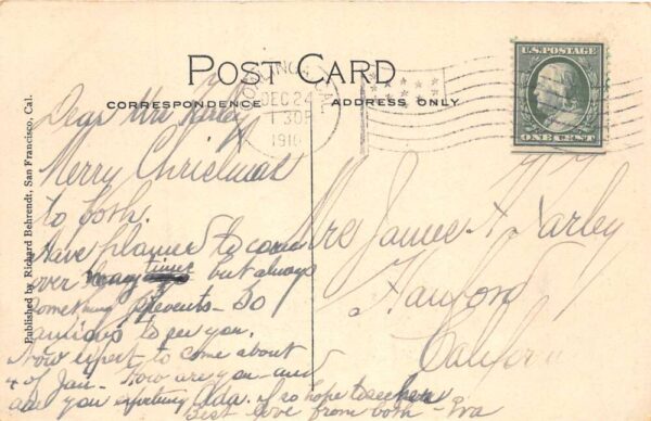 Coalinga California Christmas New Year Greetings Residence District PC AA87393 - Image 2
