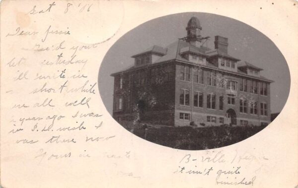 Blanchardville Wisconsin High School Real Photo Vintage Postcard AA87397