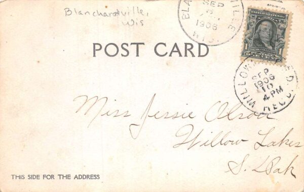 Blanchardville Wisconsin High School Real Photo Vintage Postcard AA87397 - Image 2