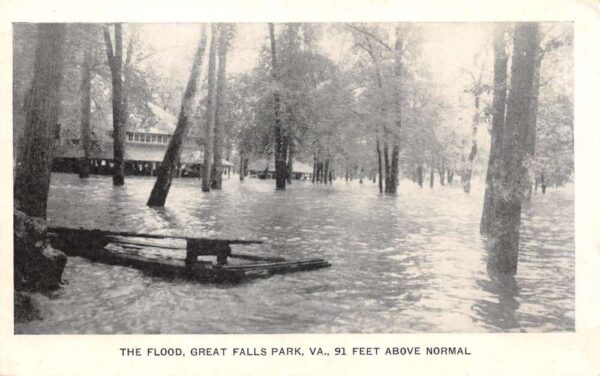 Great Falls Park Virginia Flood Disaster Vintage Postcard AA87410
