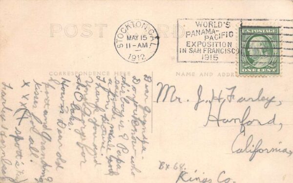 Stockton California Boy riding Donkey Real Photo Vintage Postcard AA87426 - Image 2