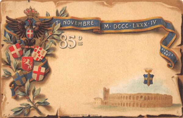 Italy Military 85th Reggiment Africa 1887 Vintage Postcard AA87428