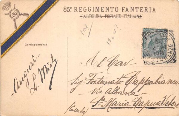 Italy Military 85th Reggiment Africa 1887 Vintage Postcard AA87428 - Image 2