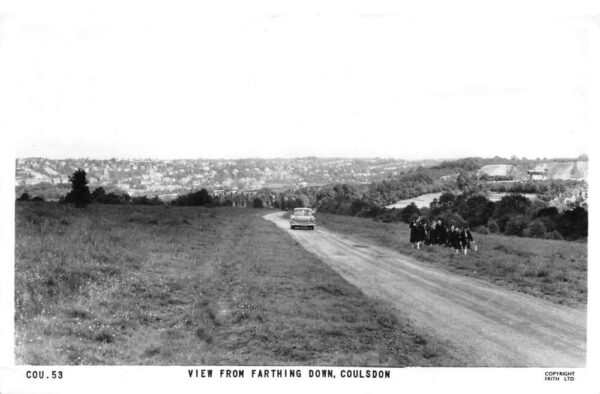 Coulsdon England View from Farthing Down Real Photo Vintage Postcard AA87431