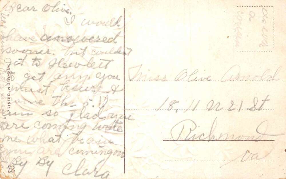 Hewlett Virginia Greetings Daisy Flowers Glitter Postcard AA87435 - Image 2