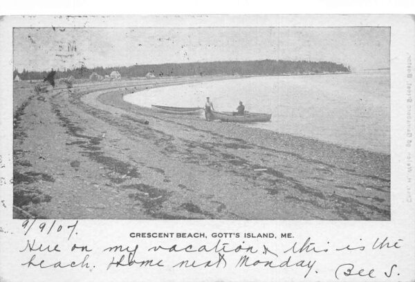 Gotts Island Maine Crescent Beach Scenic View Vintage Postcard AA87465