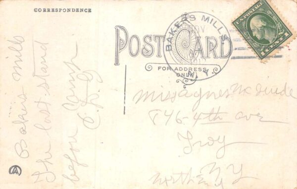Bakers Mills New York Greetings Pennant Flag Scenic View Postcard AA87548 - Image 2
