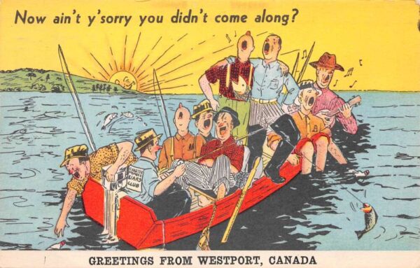 Westport Canada Greetings Fishing Scene Vintage Postcard AA87550