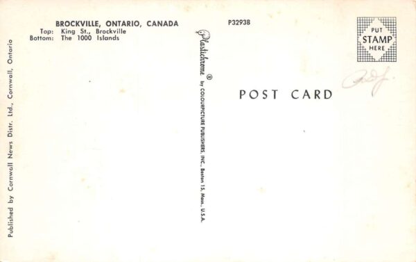 Broockville Canada Greetings King Street 1000 Islands Postcard AA87551 - Image 2
