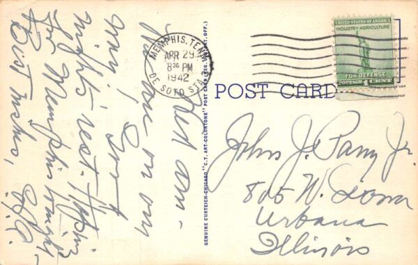 Athens Alabama Greetings Large Letter Linen Vintage Postcard AA87552 - Image 2