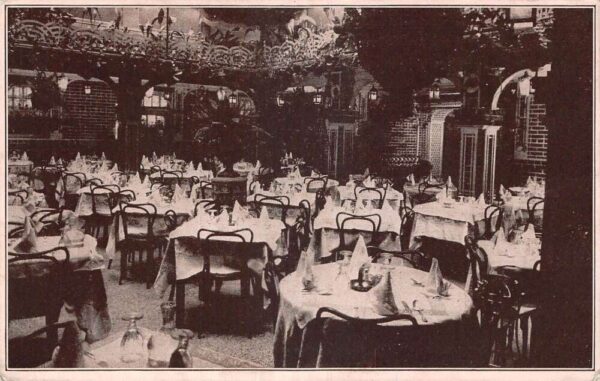 New York City Zucca's Italian Garden Dining Room Vintage Postcard AA87562