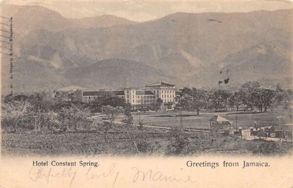 Jamaica West Indies Hotel Constant Spring Greetings Vintage Postcard AA87574