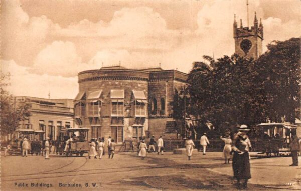 Barbados British West Indies Public Buildings Street Scene Postcard AA87576
