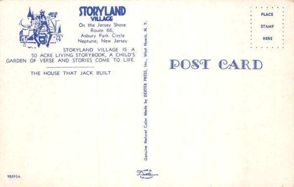 Neptune New Jersey Storyland Village Vintage Postcard AA87591 - Image 2