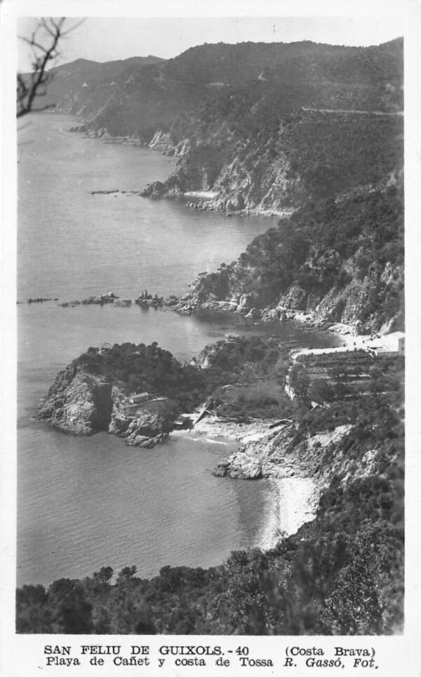 San Feliu de Guixols Spain Birds Eye View Real Photo Vintage Postcard AA87598