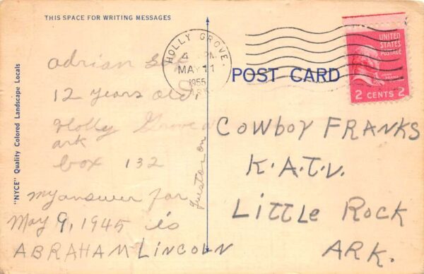 Holly Grove Arkansas Greetings Scenic View Vintage Postcard AA87617 - Image 2