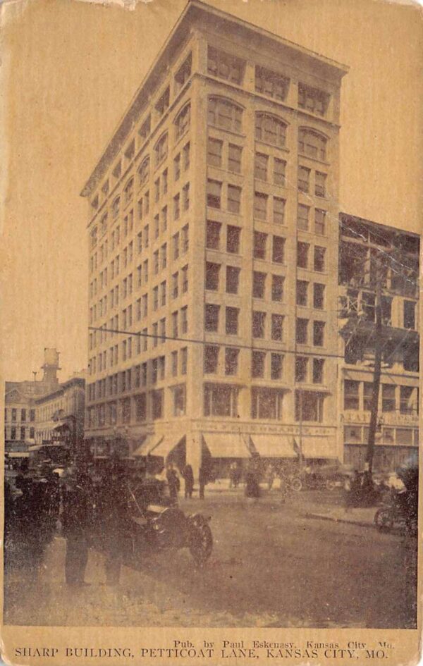 Kansas City Missouri Sharp Building on Petticoat Lane Vintage Postcard AA87658