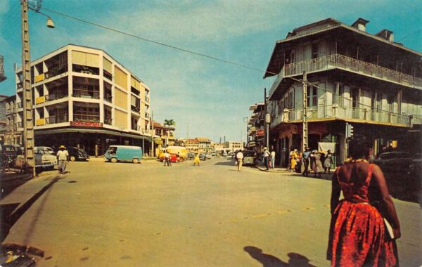 Guadeloupe Antilles Francaises Street Scene Vintage Postcard AA87663
